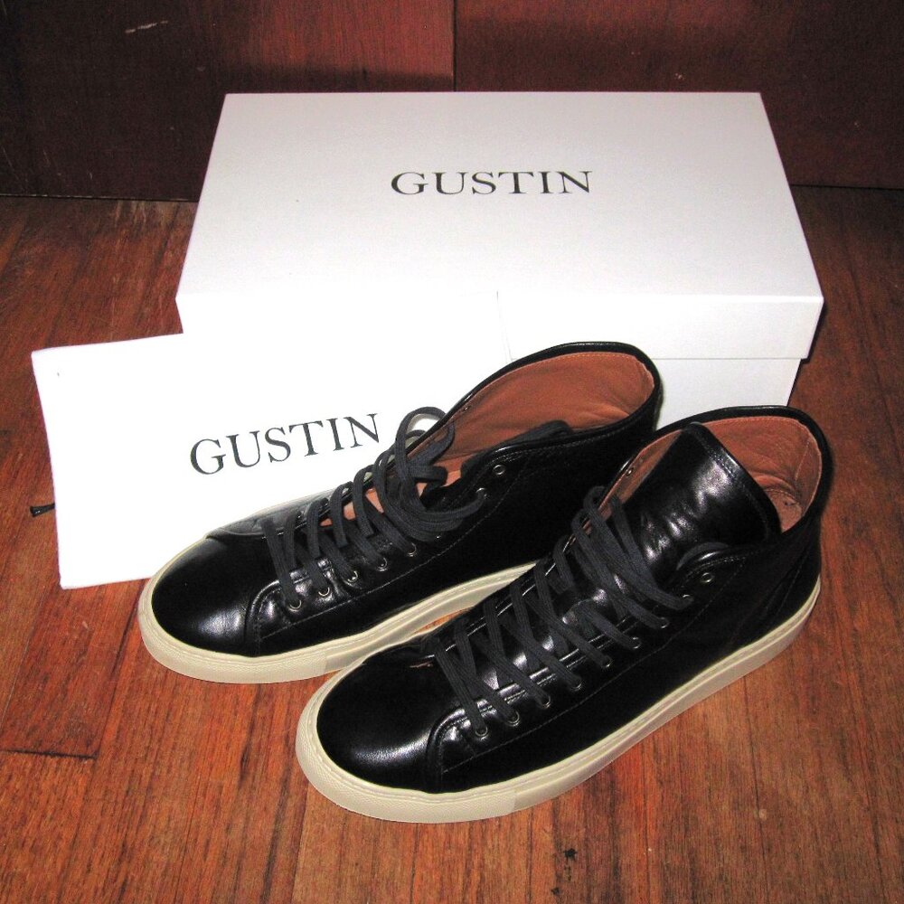 Gustin Black Leather High Top Sneakers